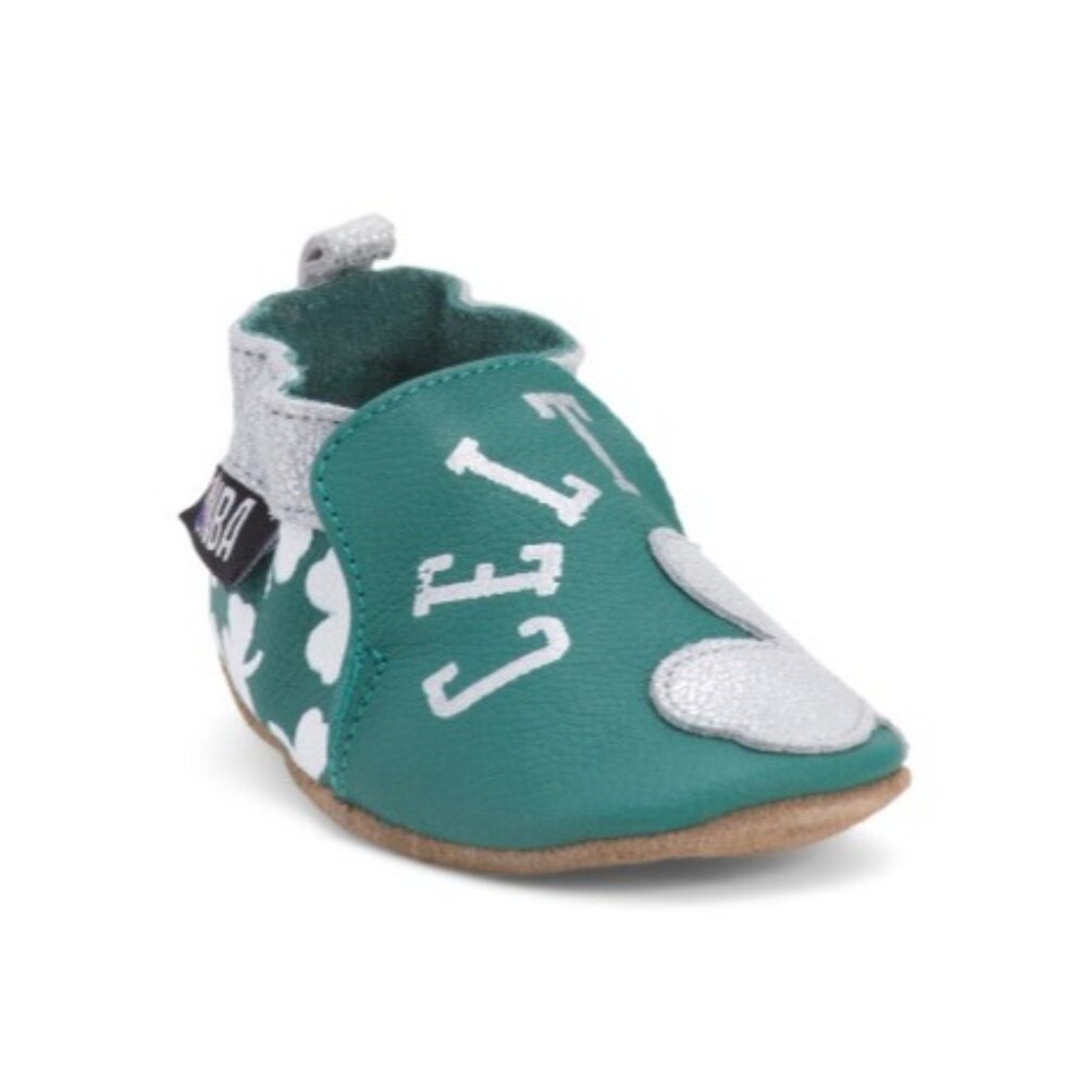 Robeez NBA Boston Celtics Baby Shoes Soft Soles Leather Slip On NIB 12-18 Months